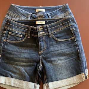 2 Pair of Girls MUDD Jean shorts size 12